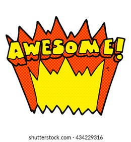 freehand drawn comic book style cartoon awesome word