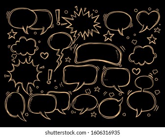 freehand drawn comic speech bubble, vector illustration