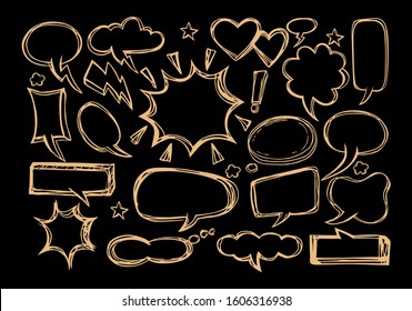 freehand drawn comic speech bubble, vector illustration