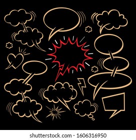 freehand drawn comic speech bubble, vector illustration