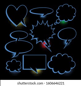 freehand drawn comic speech bubble with halftone background , vector illustration