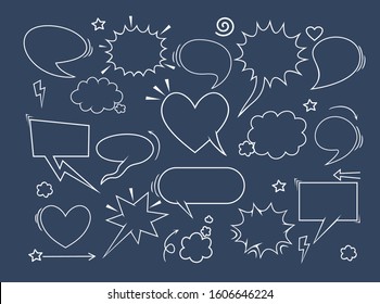 freehand drawn comic speech bubble , vector illustration