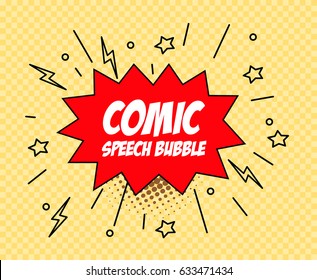 Freehand drawn comic speech bubble 
