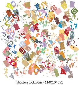 Freehand drawn doodles based abstract pattern, remastered into simplistic, modern texture