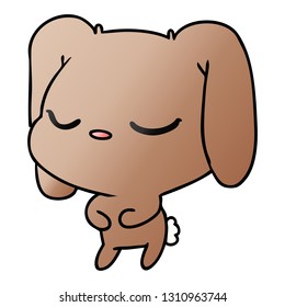 caricatura de gradiente dibujada a mano alzada del lindo conejo kawaii