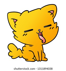 Karikatur mit frischen Farbverläufen für süße Kawaii-Katze