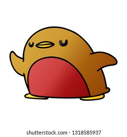 caricatura de gradiente dibujada a mano libre lindo kawaii rojo robin 