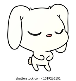 freehand drawn gradient cartoon of cute kawaii bunny