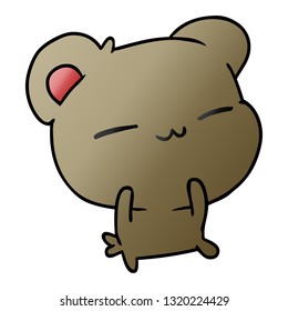 freehand drawn gradient cartoon of a cute bear