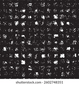 Freehand drawn lines based rustic, dark grid pattern