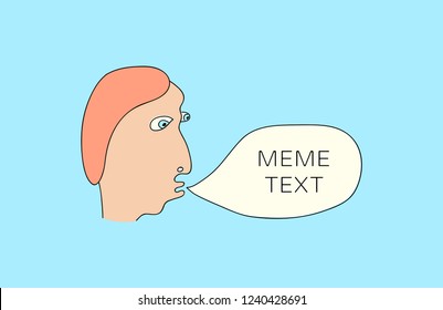 Freehand drawn man with speech bubble. Vector illustration with doodle style. Creative design for avatar, communication and print.