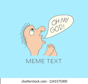 Freehand drawn man with speech bubble. Vector illustration with doodle style. Creative design for avatar, communication and print.