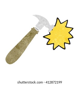 freehand drawn retro cartoon hammer