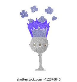 freehand drawn retro cartoon magic goblet