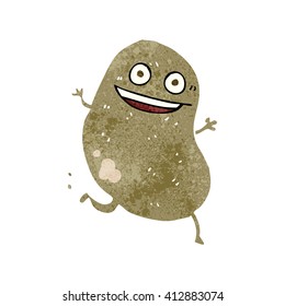 freehand drawn retro cartoon potato running