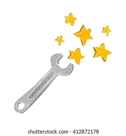 spanner de dibujos retro a mano libre