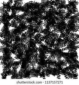 Freehand drawn short marker lines digitally remastered, random rotated, to create exciting, simplistic texture in black and white