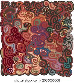 Líneas curvadas simplistas dibujadas a mano libre basadas en texturas modernas y coloridas