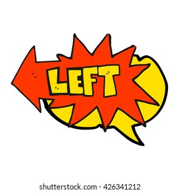 freehand drawn speech bubble cartoon left symbol