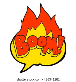 boom de dibujos animados de libre mano sobre burbuja de discursos