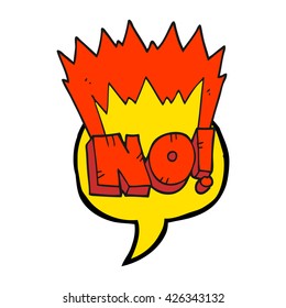 freehand drawn speech bubble cartoon NO! shout
