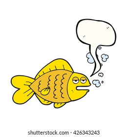 Cartoon lustige Fische in freehand gezeichneter Sprache