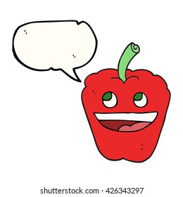 freehand drawn speech bubble cartoon pepper