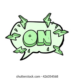 freehand drawn speech bubble cartoon on symbol
