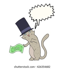 gatito rico de dibujos animados de burbuja de la libre expresión