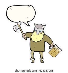 freehand drawn speech bubble cartoon drunk viking