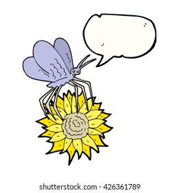 caricatura de burbuja de habla dibujada a mano libre en flor