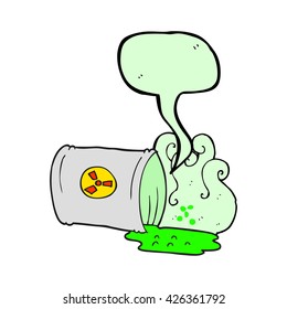 freehand drawn speech bubble cartoon nuclear waste