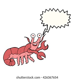 freehand drawn speech bubble cartoon lobster