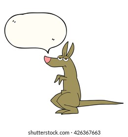 freehand drawn speech bubble cartoon kangaroo