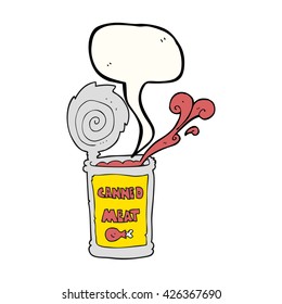freehand drawn speech bubble cartoon canned meat