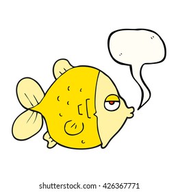 freehand drawn speech bubble cartoon funny fish