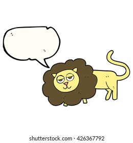freehand drawn speech bubble cartoon lion