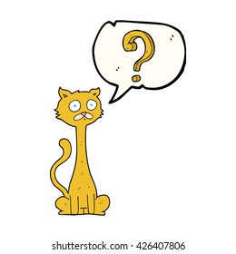 dibujo a mano libre burbuja de habla gatito curioso