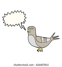 Cartoon-Taube in freehand-gezeichneter Sprache