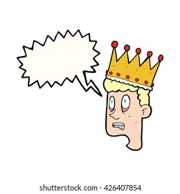 freehand drawn speech bubble cartoon idiot prince
