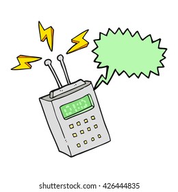 freehand drawn speech bubble cartoon scientific device