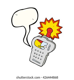 freehand drawn speech bubble cartoon scientific device