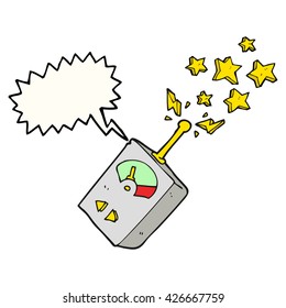 freehand gezeichnete Cartoon-Sprechblase für wissenschaftliche Ausrüstung