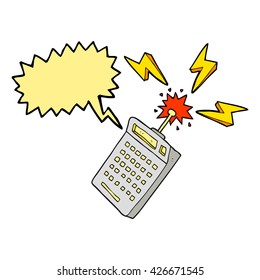 freehand drawn speech bubble cartoon science equipment