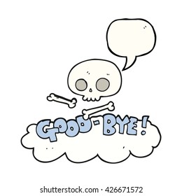 freehand drawn speech bubble cartoon good-bye symbol