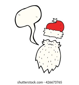 dibujo a mano libre de burbuja de habla santa hat y barba