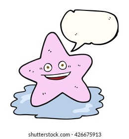 freehand drawn speech bubble cartoon starfish