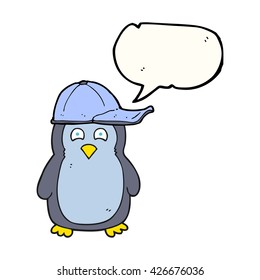 caricatura de la burbuja de la libre expresión pingüino con sombrero