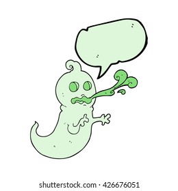 freehand drawn speech bubble cartoon slimy ghost