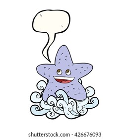 freehand drawn speech bubble cartoon starfish